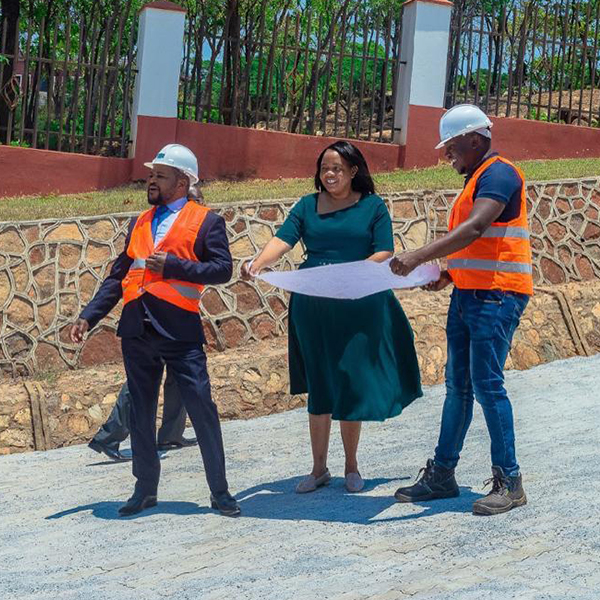 Arosume ceo Manson Mnaba touring the construction site